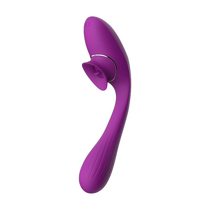 Purple curved dual vibrator on a white background